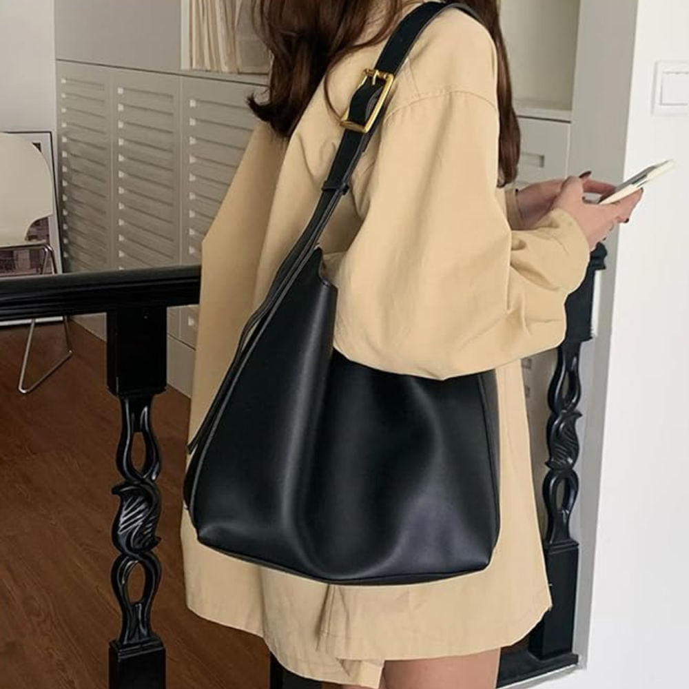 Sac Bandoulière Femme 2-en-1 avec Pochette | Élégant Similicuir Vegan