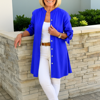 Blouse Boutonnée Oversize Respirante | Indispensable Quotidienne Anti-Froissage