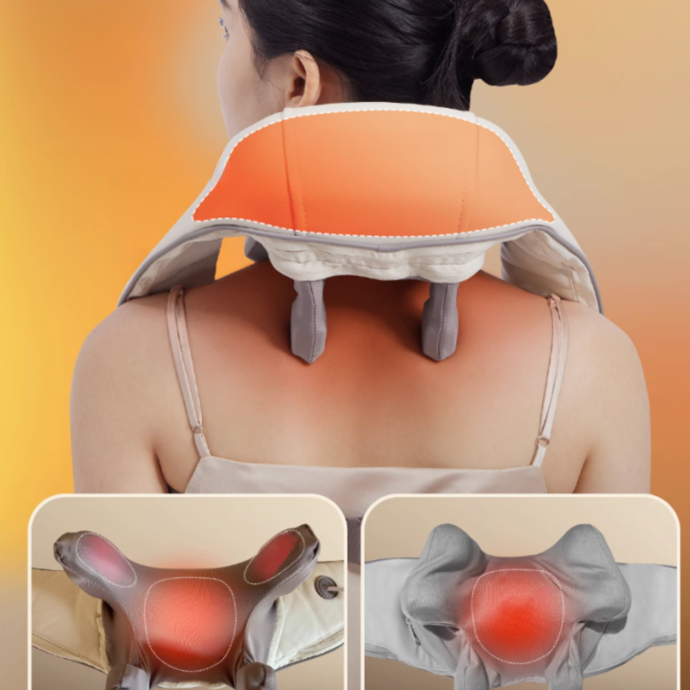Masseur Chauffant Sans Fil Multi-Usage | Soulagement Nuque, Dos, Jambes
