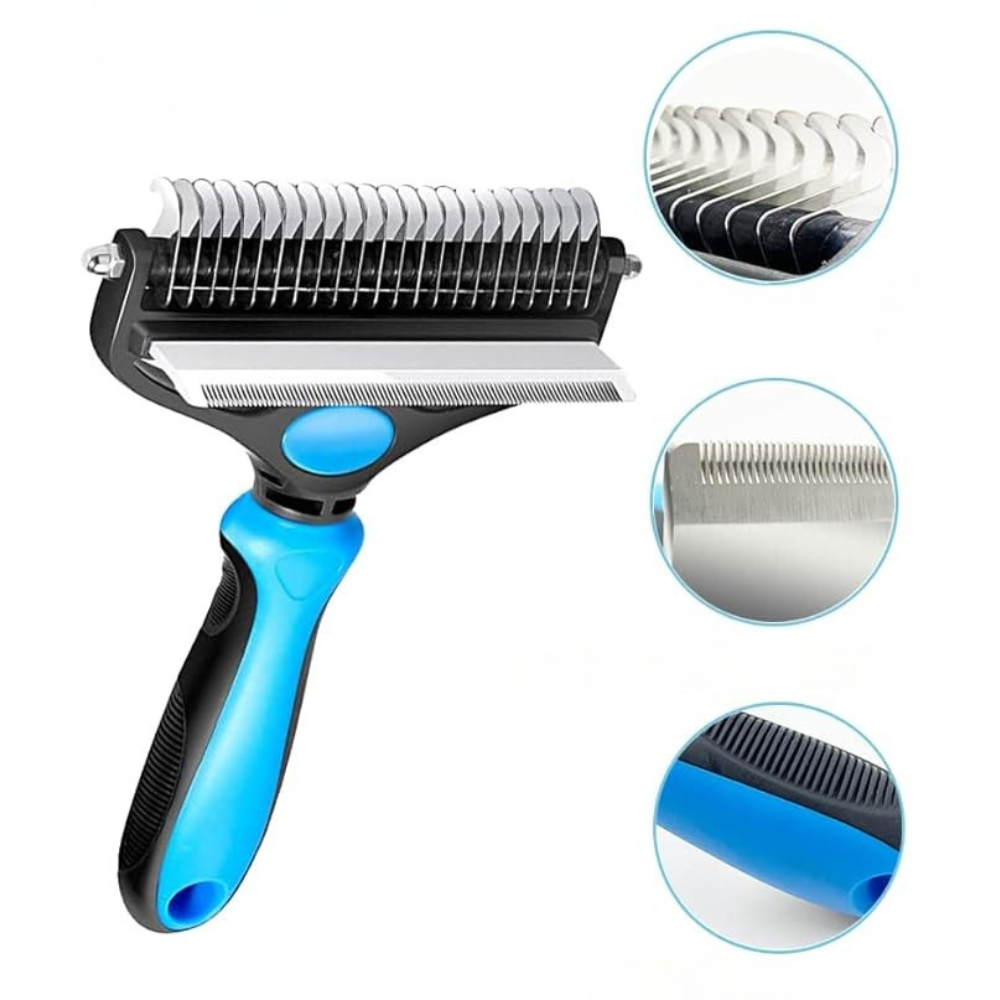 FurEase Peigne pour Animaux | 2‑en‑1 Démêlage et Toilettage