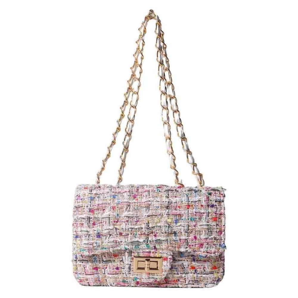 Sac à Main en Cuir PU Tweed | Sac Bandoulière Élégant et Stylé