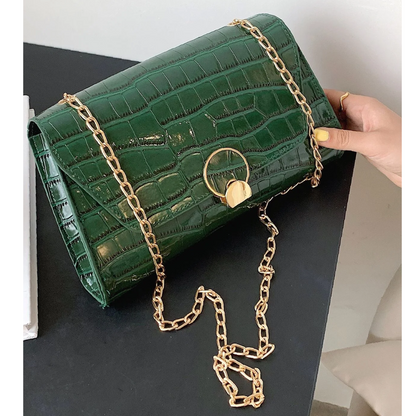 Sac Épaule Convertible 2-en-1 Motif Croco | Sac à Main Stylé, Élegant