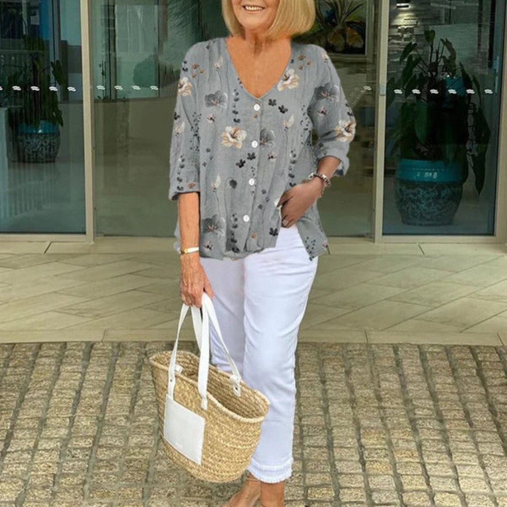 Blouse Fleurie Coupe Décontractée | Tissu Doux et Respirant