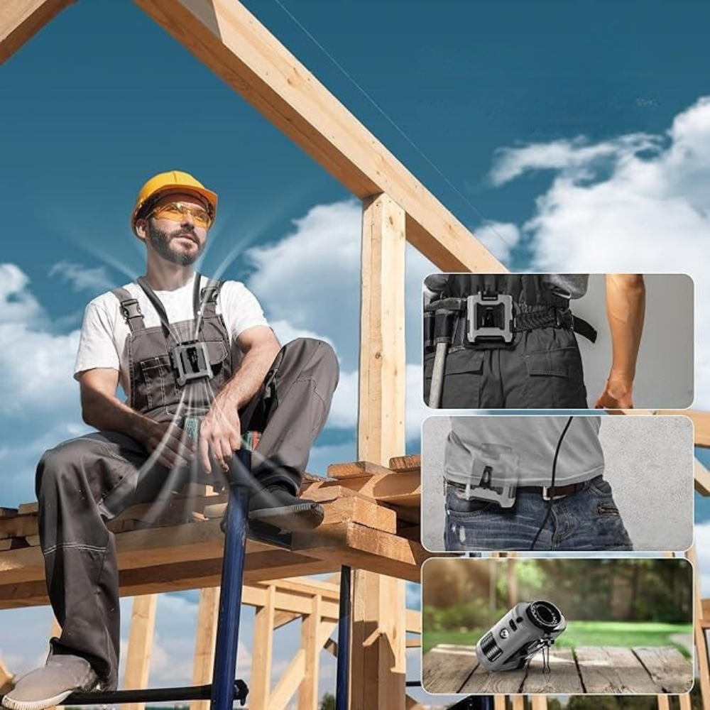 Ventilateur Taille avec LED et Batterie Externe | Refroidissement Mains Libres