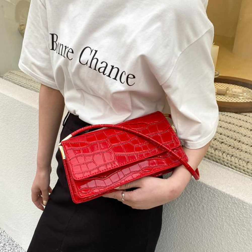 Sac à Main Classique à Motif Croco | Sac Bandoulière Élégant, Raffiné