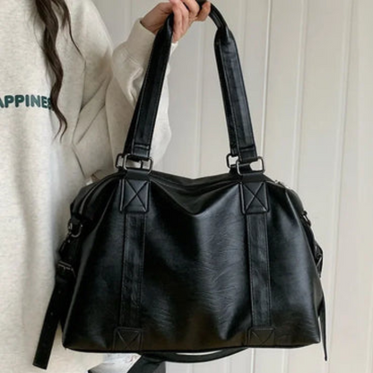 Sac 2-en-1 en Cuir Végan Élégant Noir | École & Travail