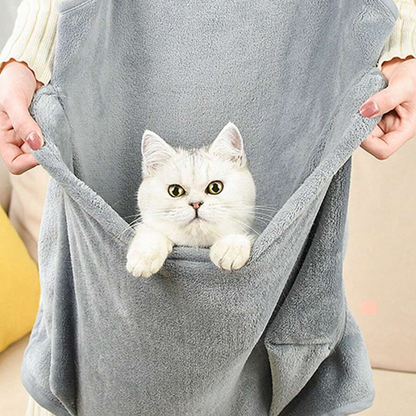 Tablier de Toilettage Polaire pour Chat | Confort, Propreté et Mains Libres
