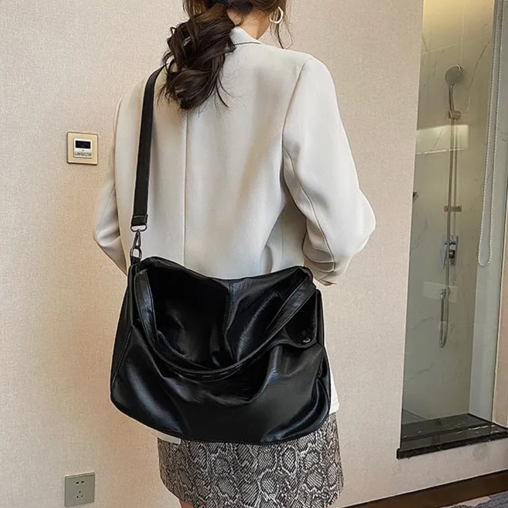 Grand Sac Hobo Bandoulière Noir | Sac Épaule Stylé, Léger
