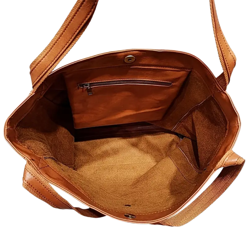 Grand Sac Cabas Vintage en Cuir PU | Élégant & Durable