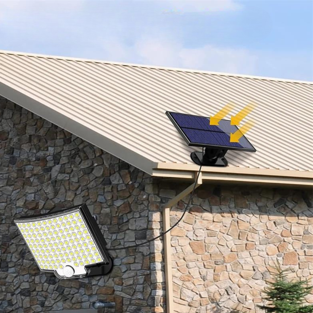 Lumière Solaire Murale 106 LED avec Détecteur de Mouvement – Éclairage Extérieur Puissant et Étanche