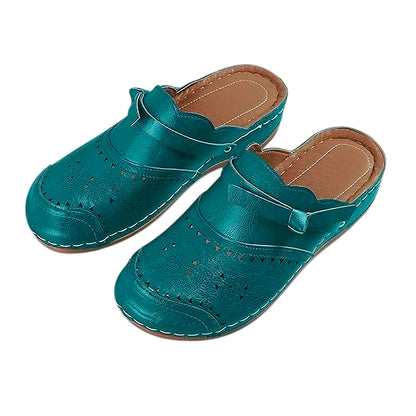 Sabot orthopédique femme à motifs ajourés et nœud plat