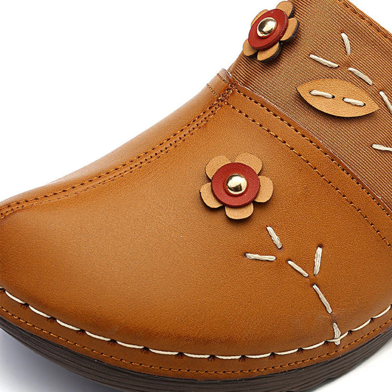 Sabot orthopédique femme brodé avec fleurs