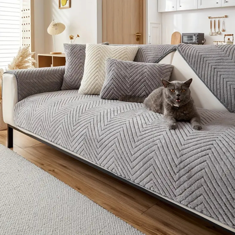 Peluche Housse de Canapé Adaptée aux Animaux | Élégant, Confort Douillet