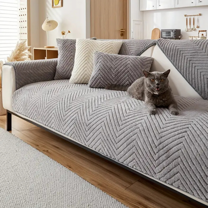 Peluche Housse de Canapé Adaptée aux Animaux | Élégant, Confort Douillet