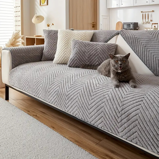 Peluche Housse de Canapé Adaptée aux Animaux | Élégant, Confort Douillet