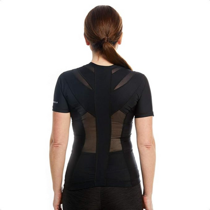 T-shirt Correcteur de Posture Femme Noir | Alignement Épaules & Colonne