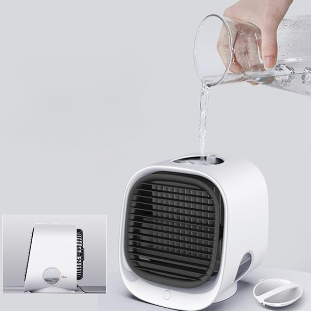 Mini Rafraîchisseur d’Air USB | Climatiseur Portable 2‑en‑1 avec Veilleuse