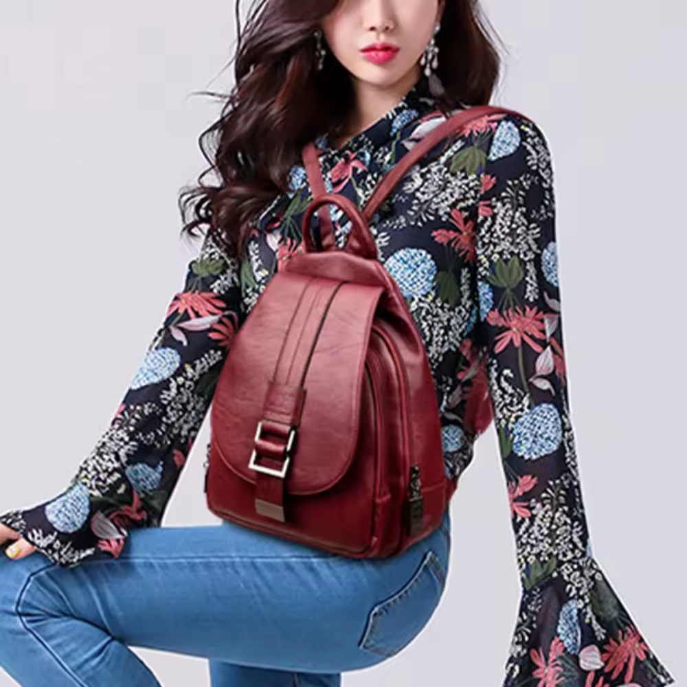 Sac à Dos Minimaliste en Cuir Végan pour Femme | Léger & Élégant