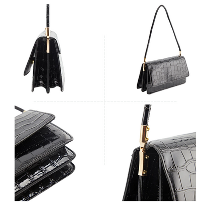 Sac à Main Classique à Motif Croco | Sac Bandoulière Élégant, Raffiné