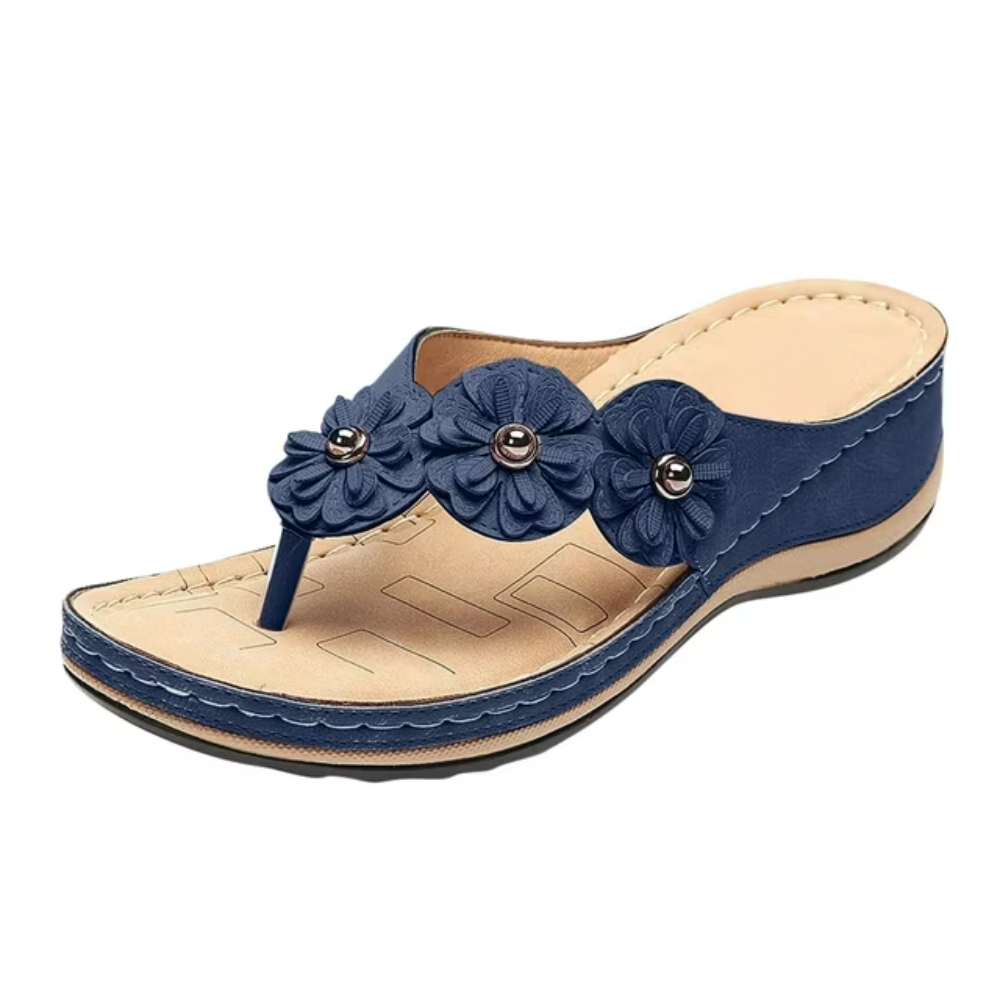 Sandales Compensées Fleur Confort – Élégance Légère pour l’Été