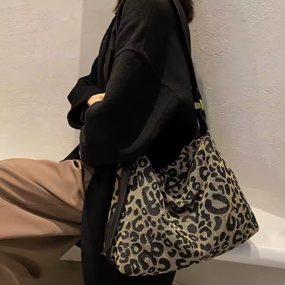 Sac Bandoulière Léopard | Design Spacieux et Tendance