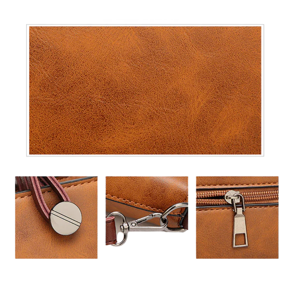 Sac Bandoulière Élégant en Cuir Vegan | Style Rétro Quotidien