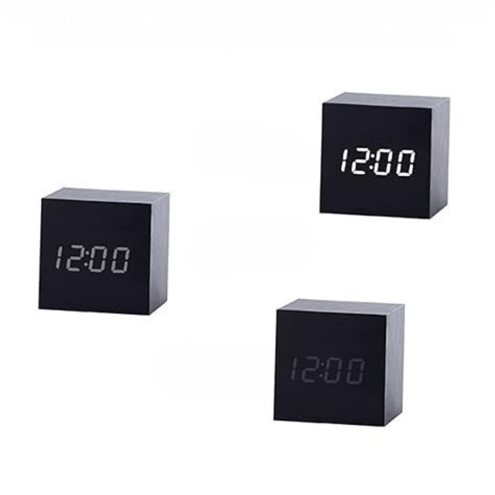 Mini Réveil de Bureau LED Cube | Compact à Luminosité Automatique