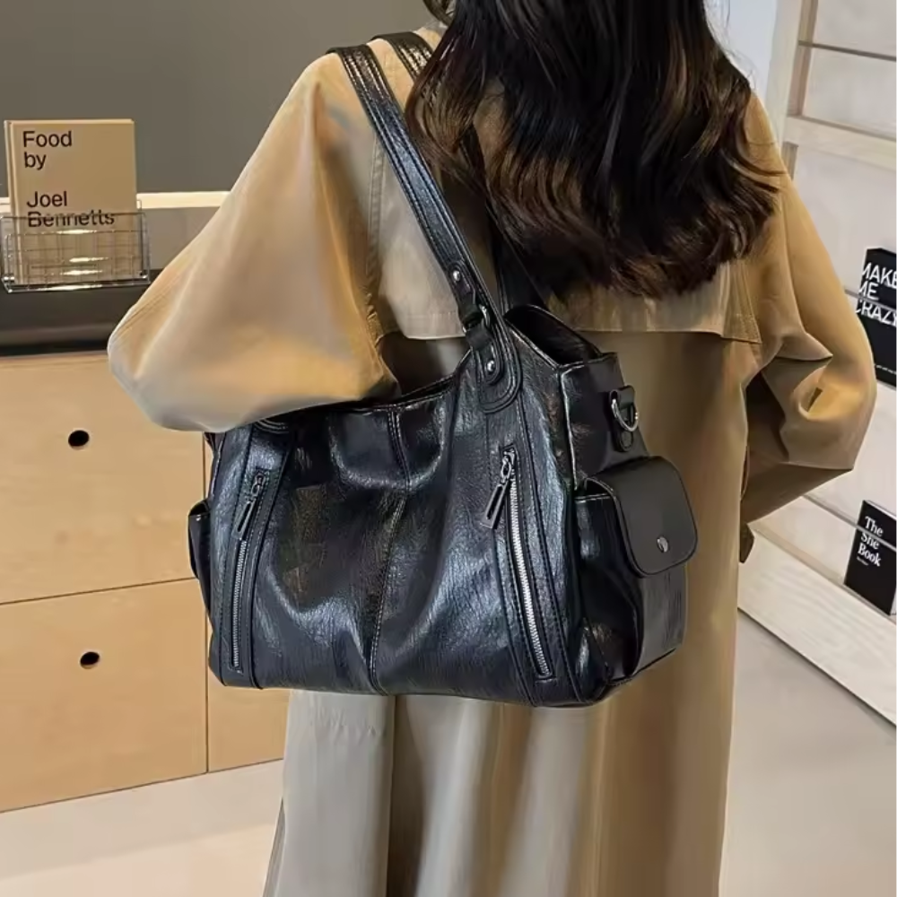 Sac à Main Multi-Poches avec Bandoulière | Similicuir Léger et Spacieux