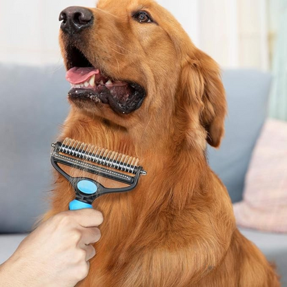 FurEase Peigne pour Animaux | 2‑en‑1 Démêlage et Toilettage