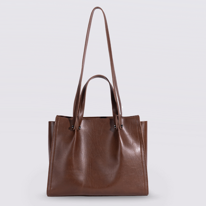 VilleTote Sac à Main Femme marron foncé | Sac Bandoulière Tote Bag