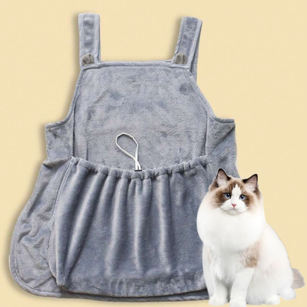 Tablier de Toilettage Polaire pour Chat | Confort, Propreté et Mains Libres