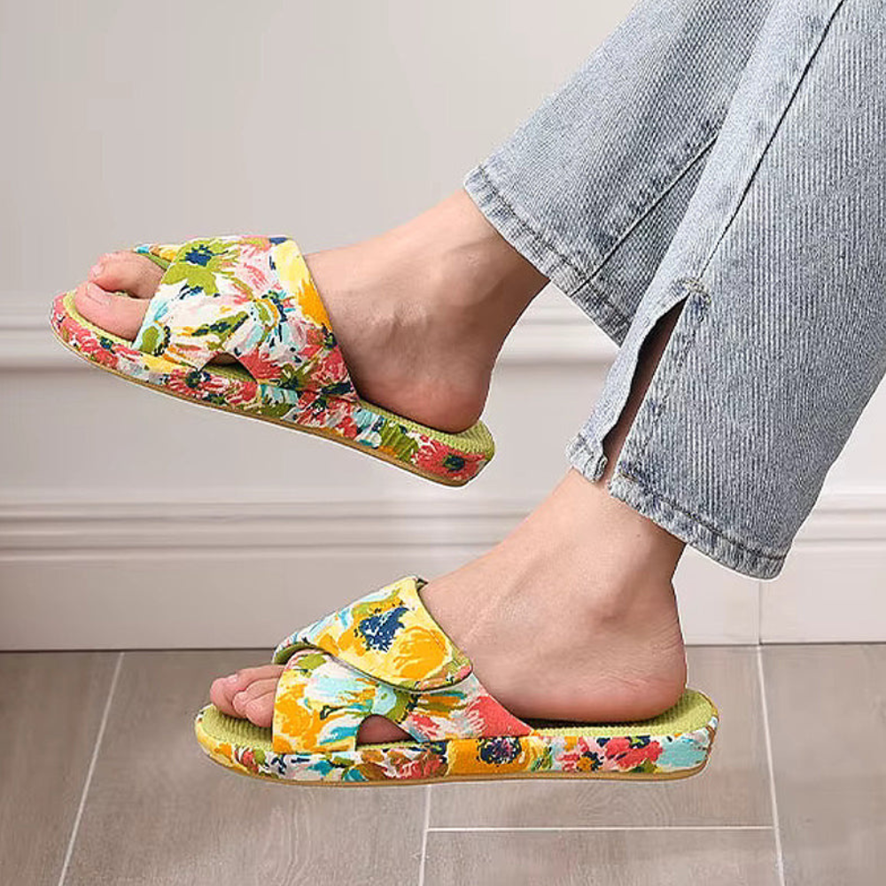 Chaussons Orthopédiques en Tricot Côtelé Imprimé pour Femmes| Doux, Flexibles