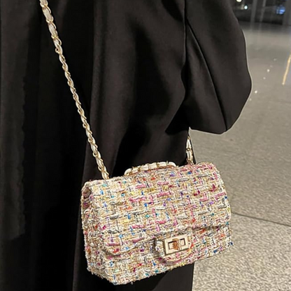 Sac à Main en Cuir PU Tweed | Sac Bandoulière Élégant et Stylé