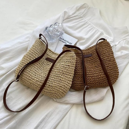 Sac D’Épaule Estival En Paille Tressée | Décontracté & Léger