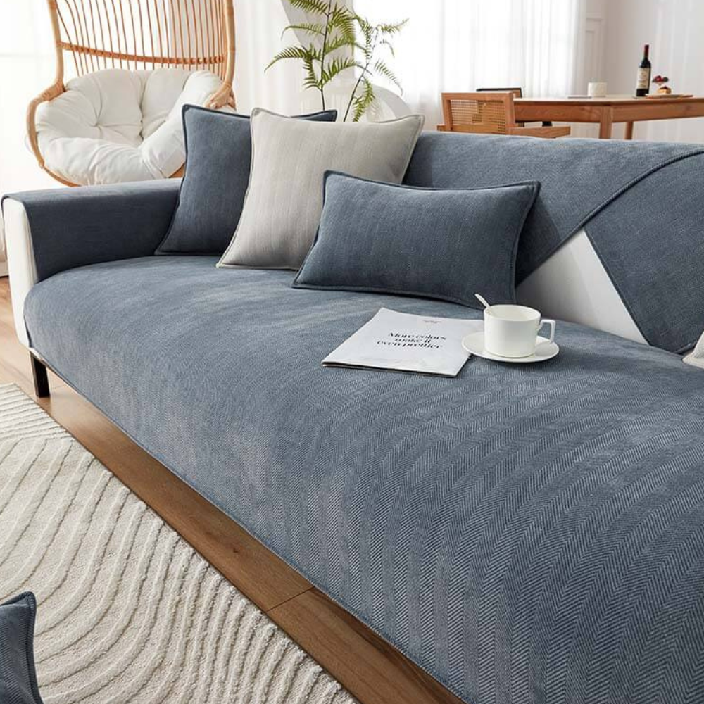 Bleu Grisâtre / Ensemble trois places (6 pcs)