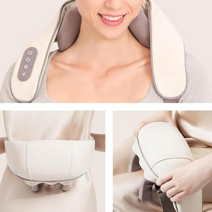 Masseur Chauffant Sans Fil Multi-Usage | Soulagement Nuque, Dos, Jambes