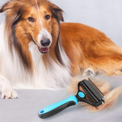 FurEase Peigne pour Animaux | 2‑en‑1 Démêlage et Toilettage