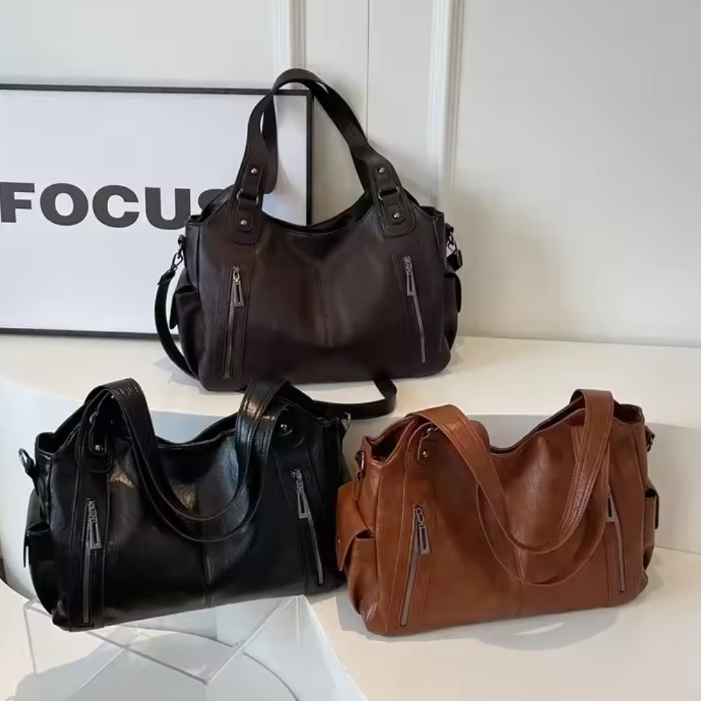 Sac à Main Multi-Poches avec Bandoulière | Similicuir Léger et Spacieux