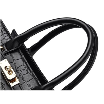 Sac À Main Croco Élégant En Cuir Végan 3-en-1 | Luxe Moderne