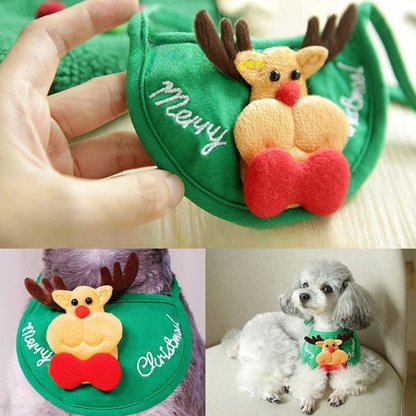 Chapeau et Bavoir Costume de Noël pour Animaux | Style Fête Adorable