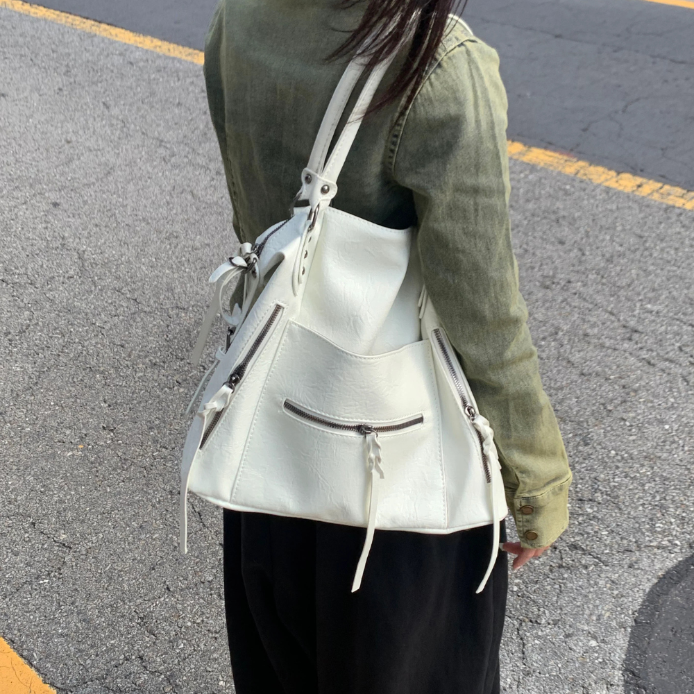 Sac Épaule Blanc en Cuir PU Élégant | Léger, Luxe au Quotidien