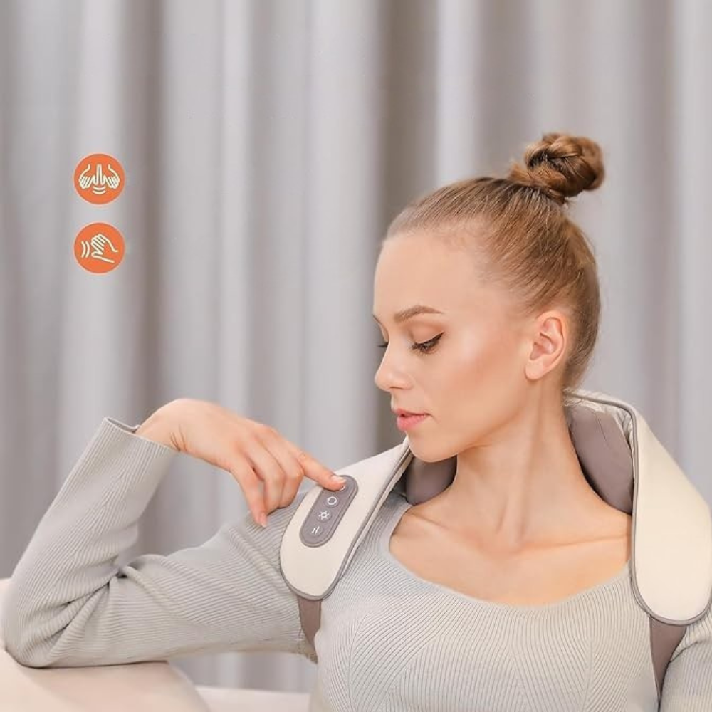 Masseur Chauffant Sans Fil Multi-Usage | Soulagement Nuque, Dos, Jambes