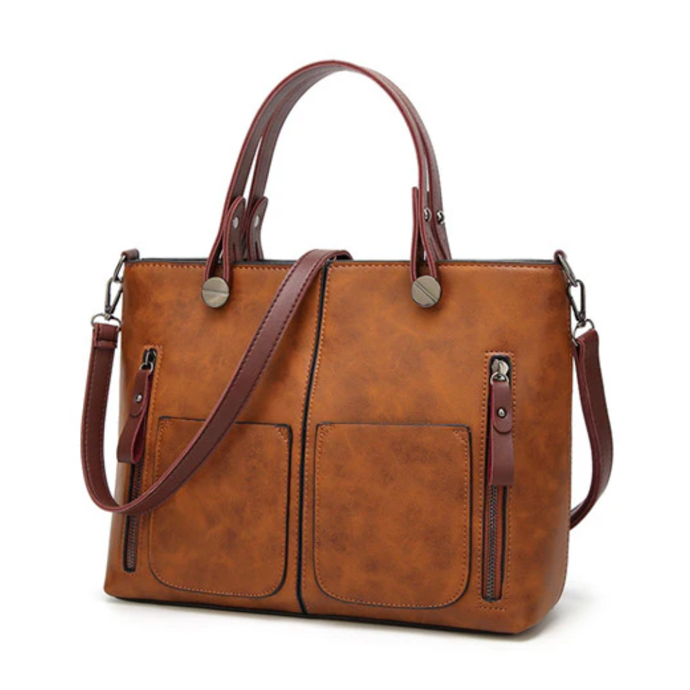 Sac Bandoulière Élégant en Cuir Vegan | Style Rétro Quotidien