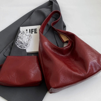 Sac Fourre-Tout en Cuir Vegan avec Pochette | Élégance Moderne