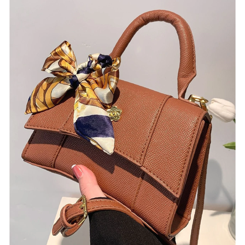 Sac à Main Chic avec Foulard | Sac Bandoulière Moderne, Élégant