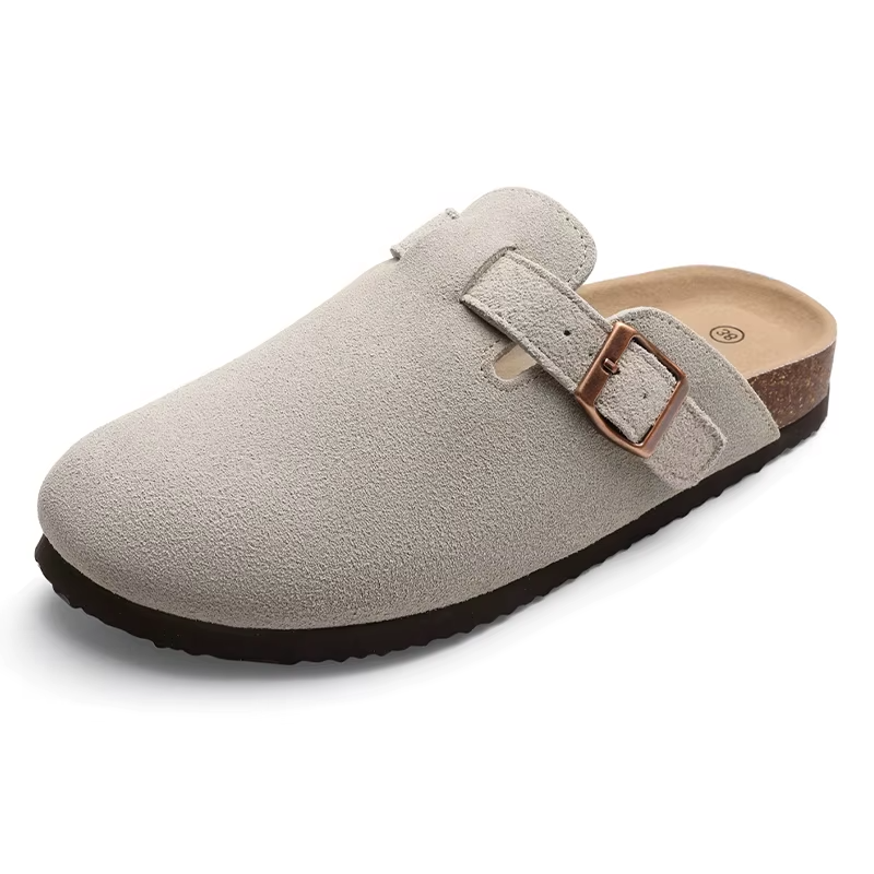 Sabot orthopédique femme en suédine avec boucle
