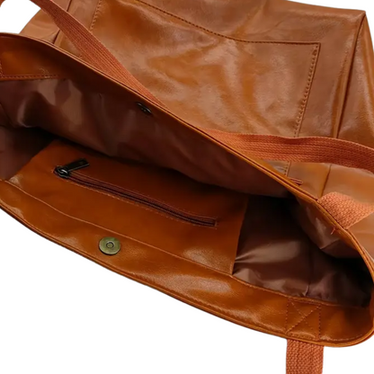 Grand Sac Cabas Vintage en Cuir PU | Élégant & Durable