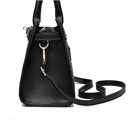 Sac À Main Croco Élégant En Cuir Végan 3-en-1 | Luxe Moderne