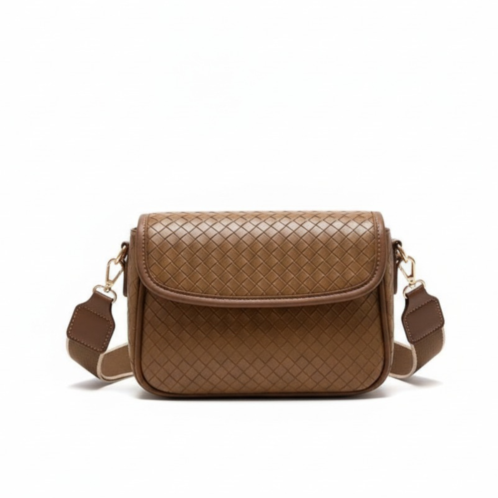 Sac Bandoulière en Cuir Tressé avec Porte-Monnaie | Sac a Main Léger