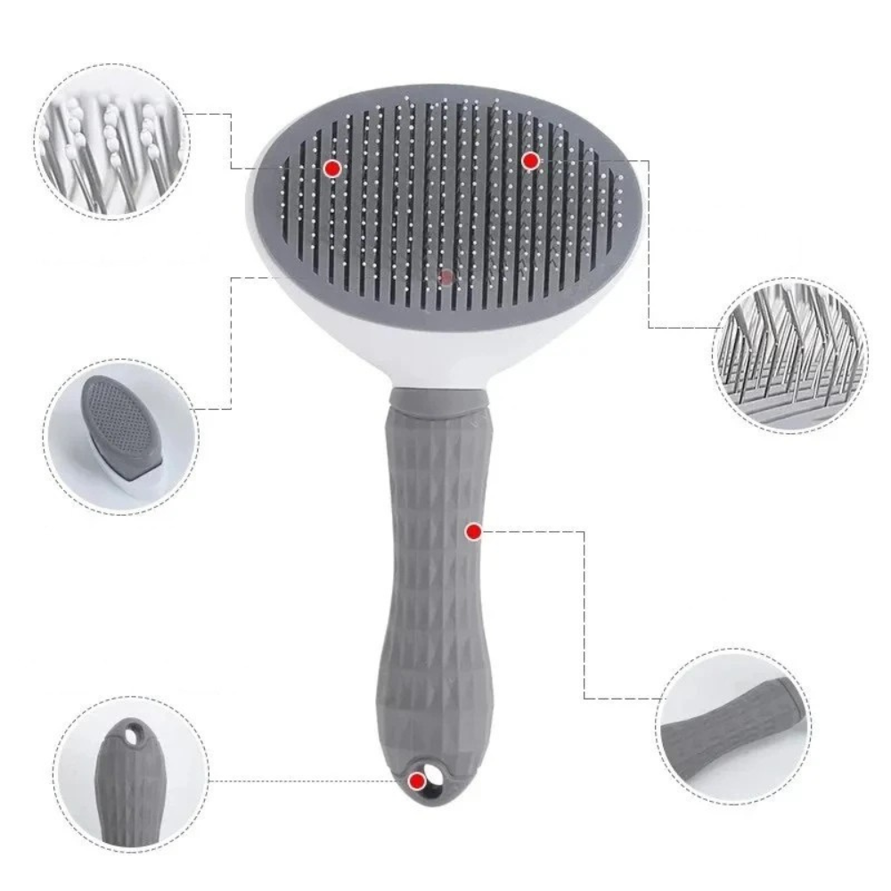 FurEase Brosse de Toilettage | Démêlante Auto-Nettoyante Chiens et Chats